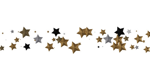 Radiant Euphoria: Lose Yourself in a 3D Gold Stars Rainfall