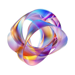 Colorful circle Holo abstract 3D Shape PNG