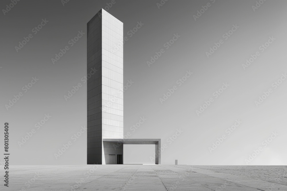 Poster the modern architectural building or skyscraper with monochrome filter. low angle view of tower cent