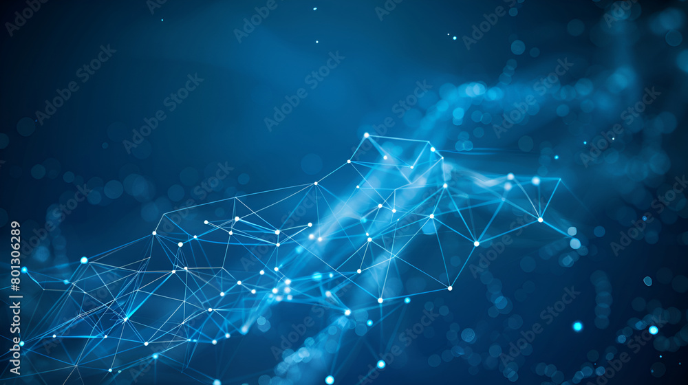 Poster dot blue wave light screen gradient texture background. abstract ai technology big data digital back