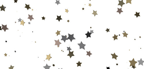 XMAS Stars - Holiday golden decoration, glitter frame isolated -