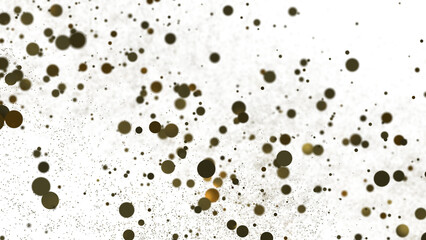 Cascading Splendor: Striking 3D Illustration Showcasing a Dazzling gold Confetti Display