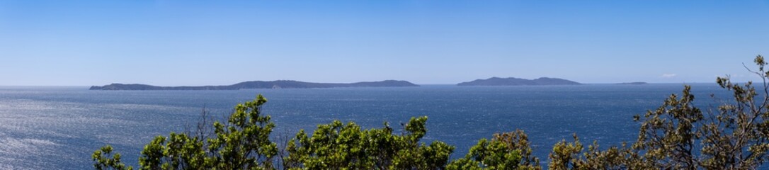 Archipelago off Hyeres in the Mediterranean, panoramic photo