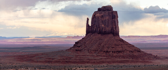 Desert Monoliths at Sunset - Wide Pano