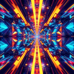 A symmetrical sci-fi tunnel.
