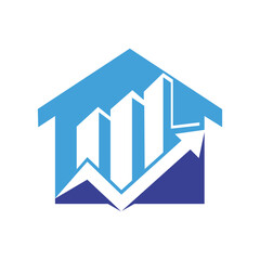 Arrow building icon logo design. Financial logo creative market growth business arrow logo design concept.