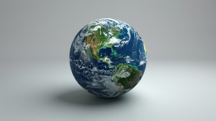 Fototapeta premium Earth globe in gray background with copy space