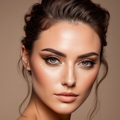 Fototapeta premium A beautiful face with perfect makeup 