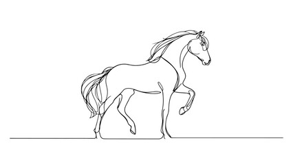 A majestic horse depicted in a continuous line drawing style