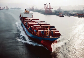 'import maritime Aerial cargo view container transport transportation shipping container business ship freight freight export front ship Container marine logistic Ship Cargo Maritime Transport Sea'