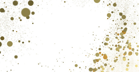 Gilded Celebration: Magnificent 3D Illustration of a Grand gold Confetti Event