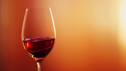 Elegant glass of red wine with a warm background reflecting a sense of relaxation and luxury