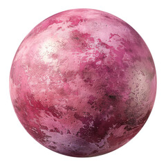 Pink planet isolated on transparent background