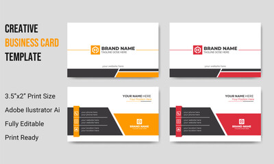 Modern Clean And Creative Business Card Template, Double-sided business card, Visiting Card.