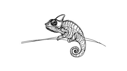 continuous line drawing of a chameleon © Ibrahim