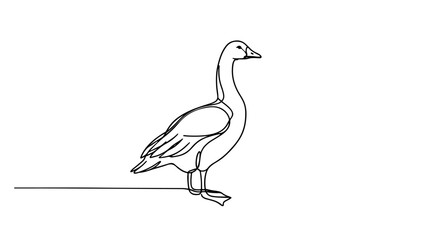 continuous line drawing of a goose