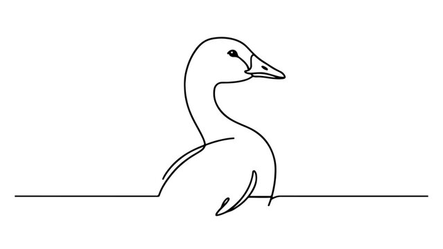 recommend clip art: continuous line drawing of a realistic goose