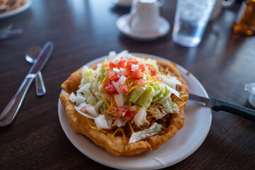 Close Up of Navajo Taco on Plate