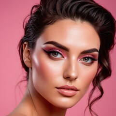 Fototapeta premium A beautiful face with perfect makeup 