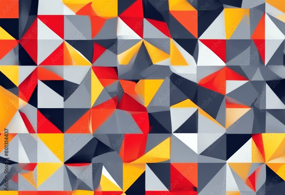 Poster 'triangle colorful vector orange yellow gray illustration pattern red background eps geometric shape