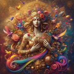 Fototapeta premium Heartfelt Reflections: Discovering Enduring Beauty Within
