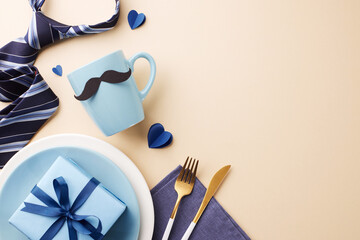 Delight your father with this coordinated blue breakfast setting, complete with a Father's Day mug,...