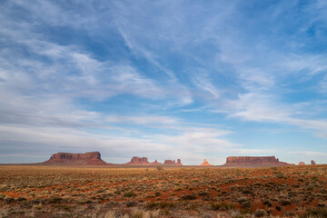 Sunset Over Monument Valley Buttes and Mesas