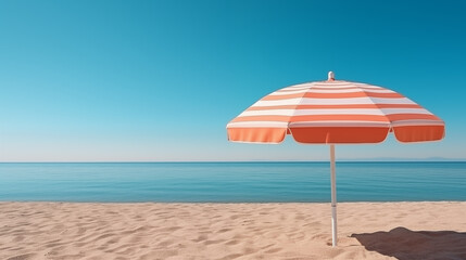 Fototapeta na wymiar Beach Umbrella on a Clean Pastel
