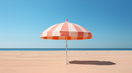 Beach Umbrella on a Clean Pastel