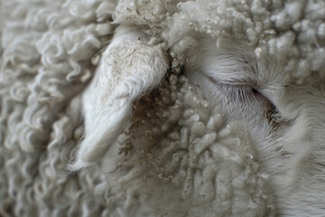A lamb's wooly texture up close