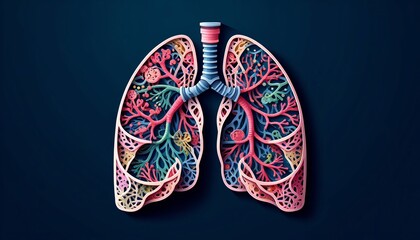 realistic 3D illustration of human lungs - obrazy, fototapety, plakaty
