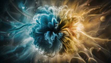 Obraz premium Patterns formed by flying snowflakes. Bokeh particles.