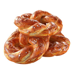 Savory pretzels isolated on transparent background