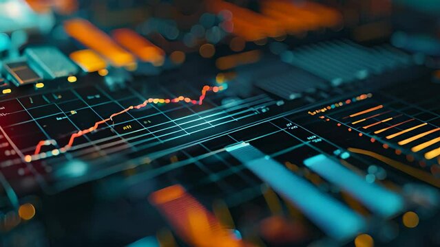 Detailed financial planning graphs, perfect for a consultancy firm's brochure cover, highlighting corporate strategies and performance metrics
