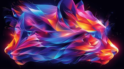 Create a seamless looping animation of a colorful abstract background with vibrant waves and shapes
