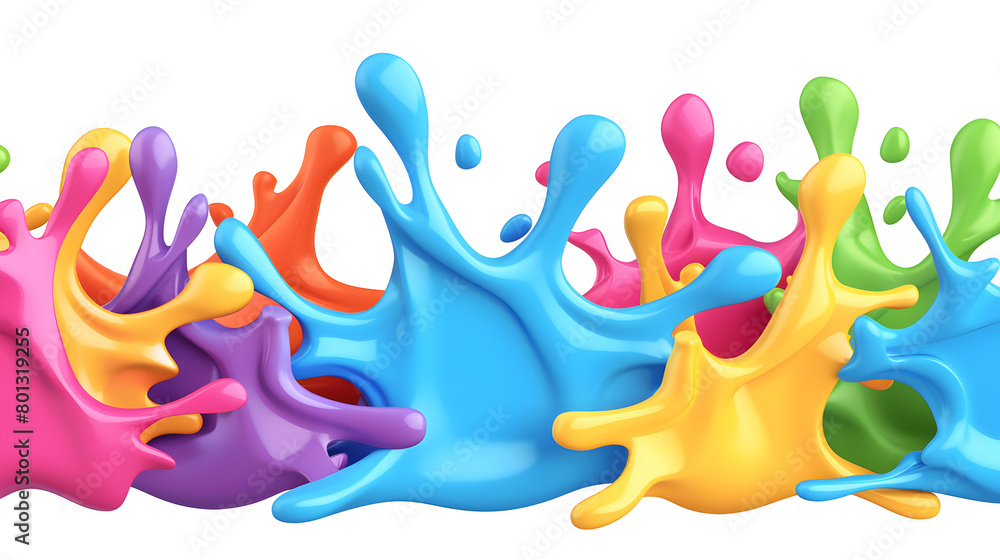 Poster a colorful splash of paint with a rainbow of colors. the colors are vibrant and bold, creating a sen