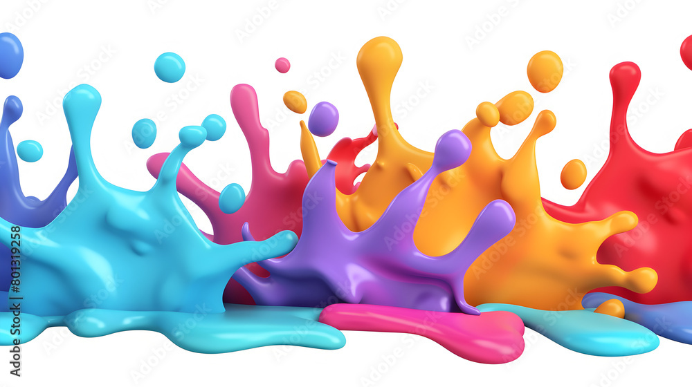 Aufkleber a colorful splash of paint with a rainbow of colors. the colors are vibrant and bold, creating a sen
