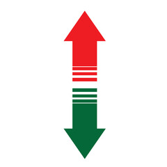 Green Up Arrow, Red Down Arrow icon eps10