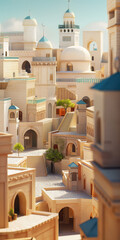 Fototapeta premium 3d old middle east city architecture illustration