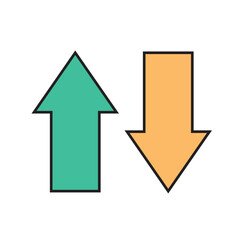 Green Up Arrow, Red Down Arrow icon eps10