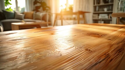 The rich wood table is perfect for any home