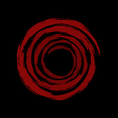Abstract spiral circle design. Blood red abstract vector