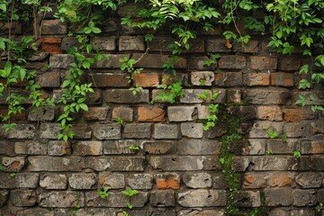 Ancient brick wall, weathered and stretching into the vastness, narrating history's whispers