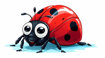 Fototapeta premium ladybug on white background