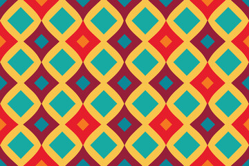 Retro seamless pattern colorful nostalgic background vector design