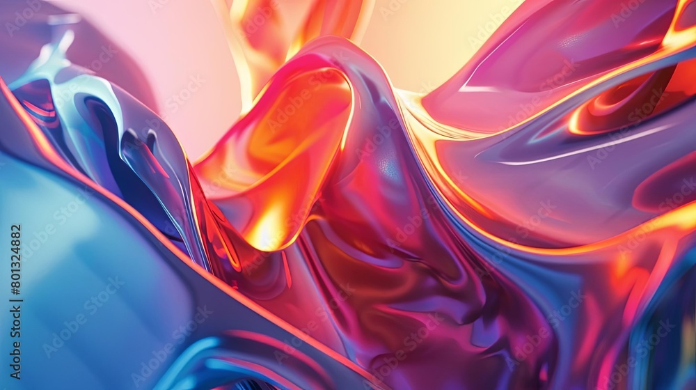 Poster an abstract image featuring a colorful array of shapes and sizes, including a triangle, a square, a