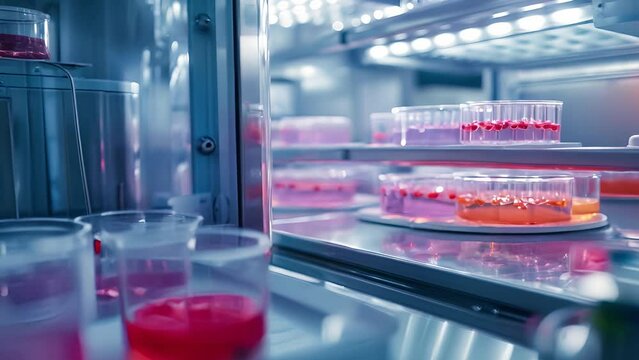 Stem cell culture incubators for maintaining cell, Cells in the processes of human healing and regeneration controlled conditions. Medical and technology concept	