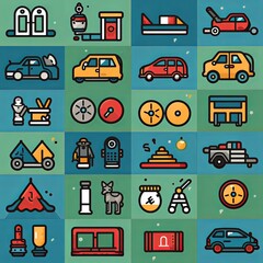 Naklejka premium Sticker sheet Includes car stickers