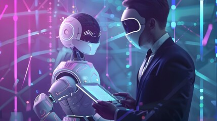 Business Consultation with Virtual Assistant Showcasing AI's Role in Future Technologies