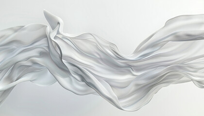 Crisp linen wave abstract, light and airy crisp linen wave flowing on a white background.